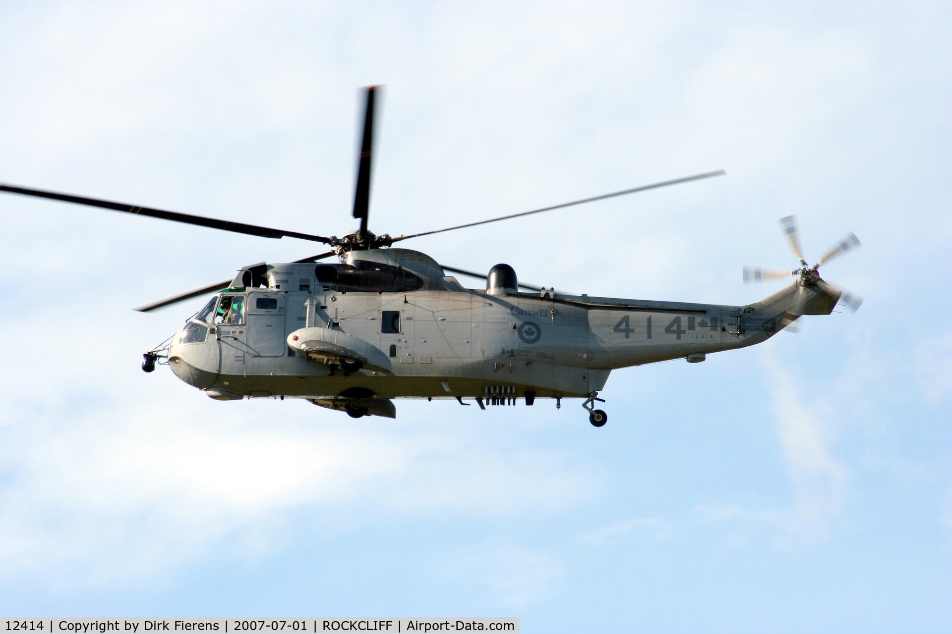 12414, United Aircraft of Canada CH-124A Sea King C/N 61260, C.A.F. Seaking flying over RockCliff Air Museum