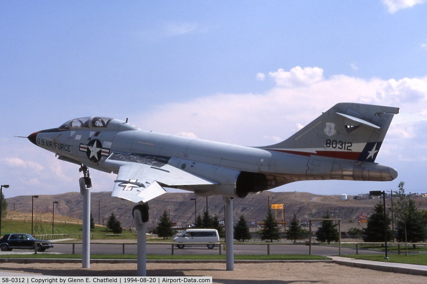 58-0312, 1958 McDonnell F-101B-110-MC Voodoo C/N 684, F-101B next to Interstate 80 in Rock Springs, WY