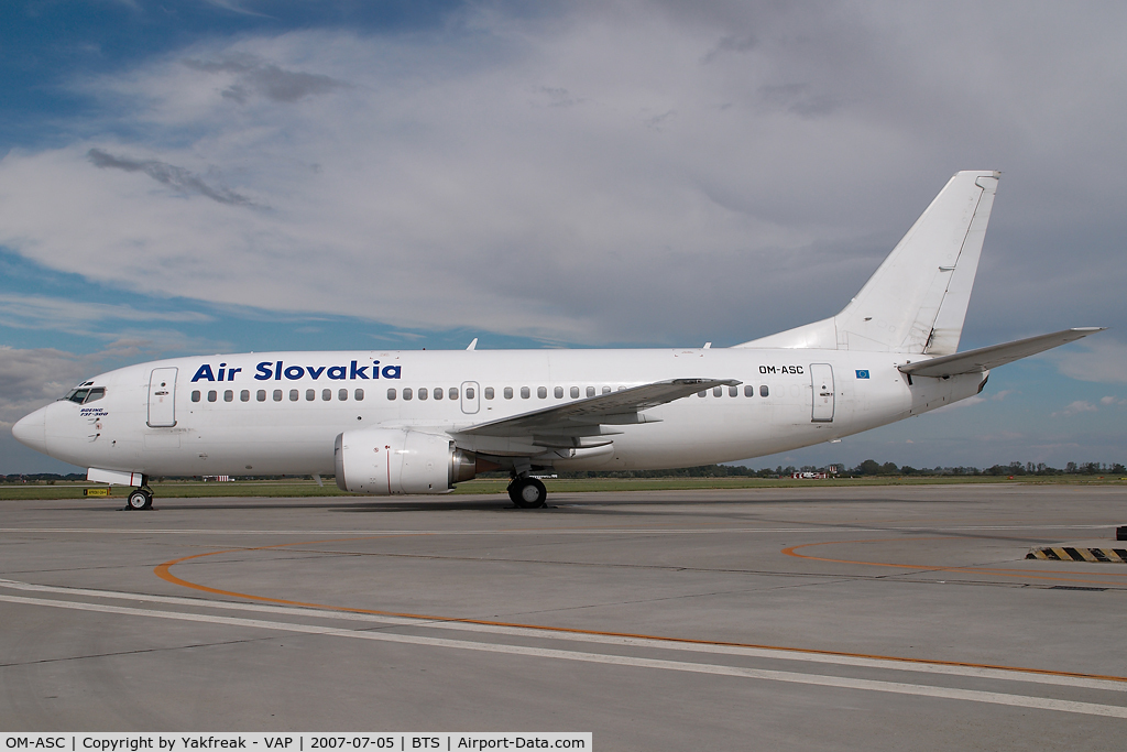OM-ASC, 1986 Boeing 737-3Z9 C/N 23601/1254, Air Slovakia Boeing 737-300