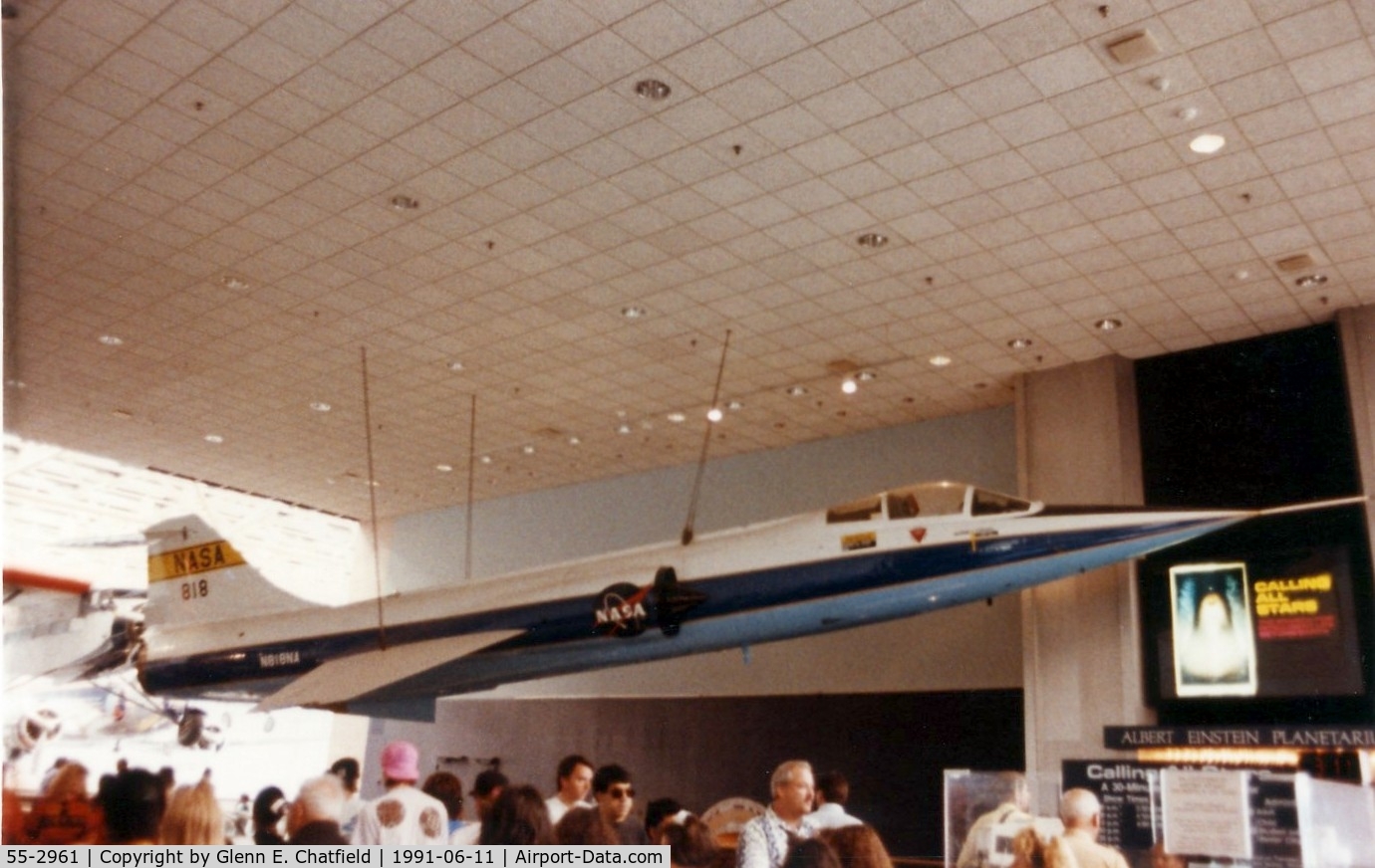 55-2961, 1955 Lockheed YF-104A Starfighter C/N 183-1007, ex-N181NA hanging at the National Air & Space Museum.  F-104A