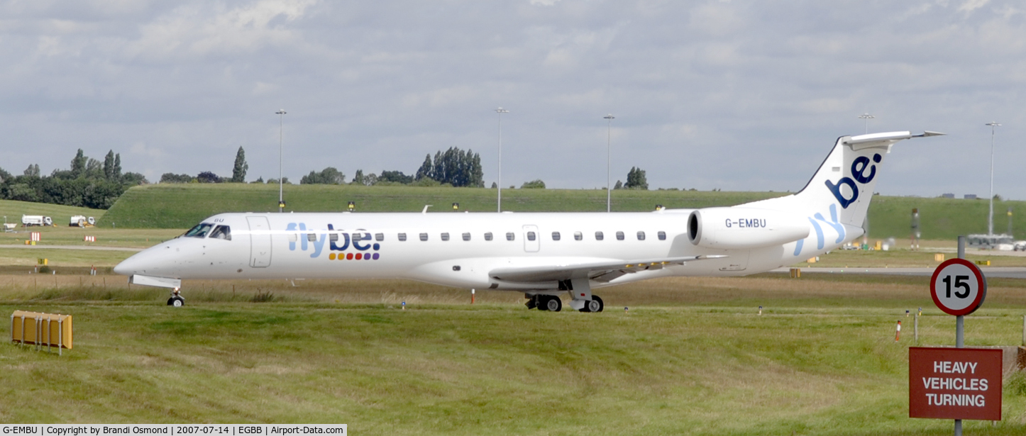 G-EMBU, 2001 Embraer EMB-145EU (ERJ-145EU) C/N 145458, New Livery Shown in BHX