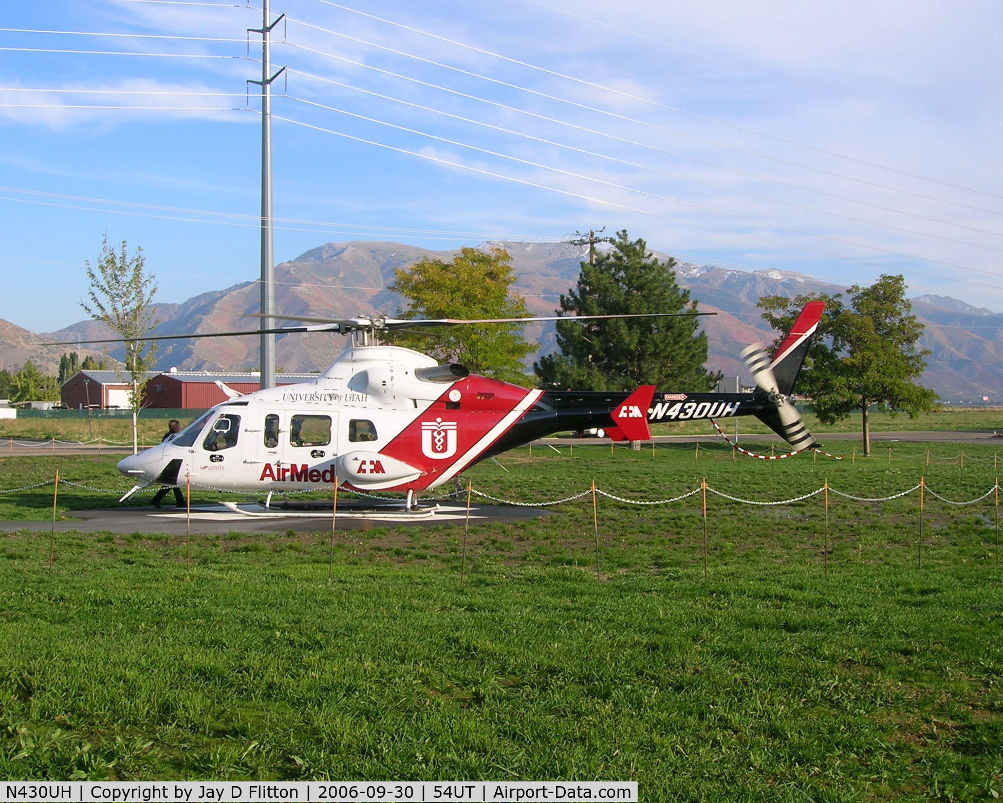 N430UH, 1999 Bell 430 C/N 49056, Preparing to depart the temporary Helipad. 