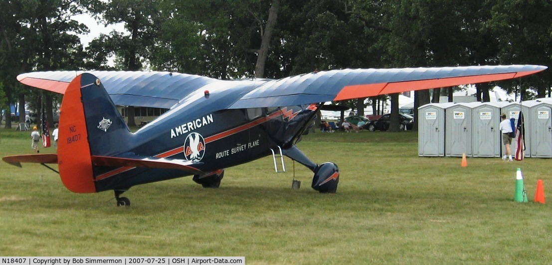 N18407, 1937 Stinson SR-9C Reliant C/N 5313, Airventure '07