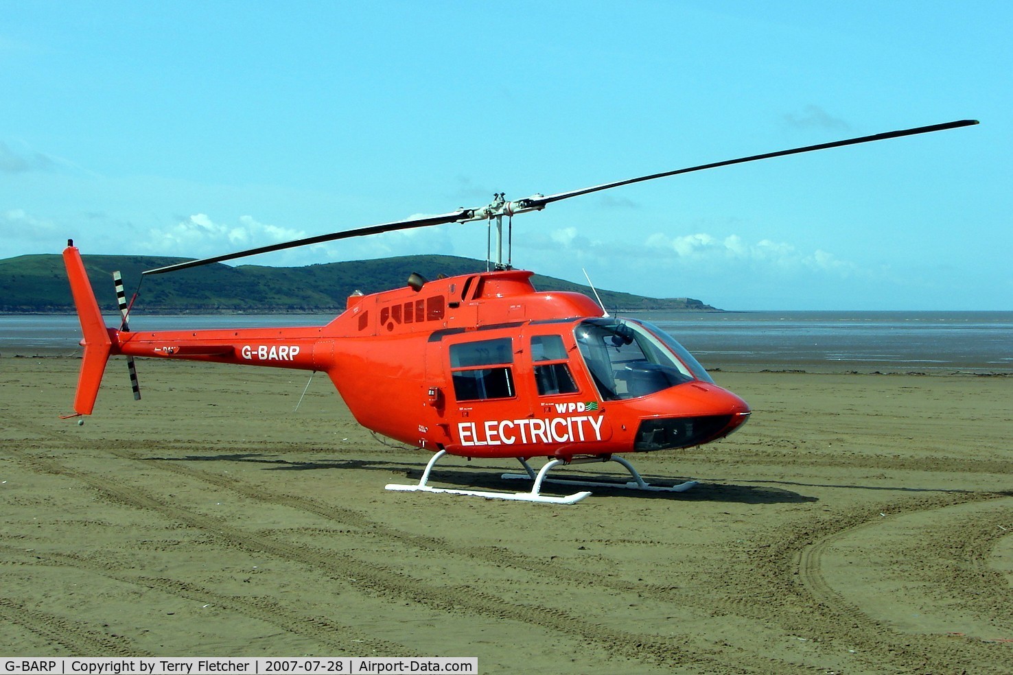 G-BARP, 1973 Bell 206B JetRanger II C/N 967, at Helidays 2007 at Weston-Super-Mare , UK