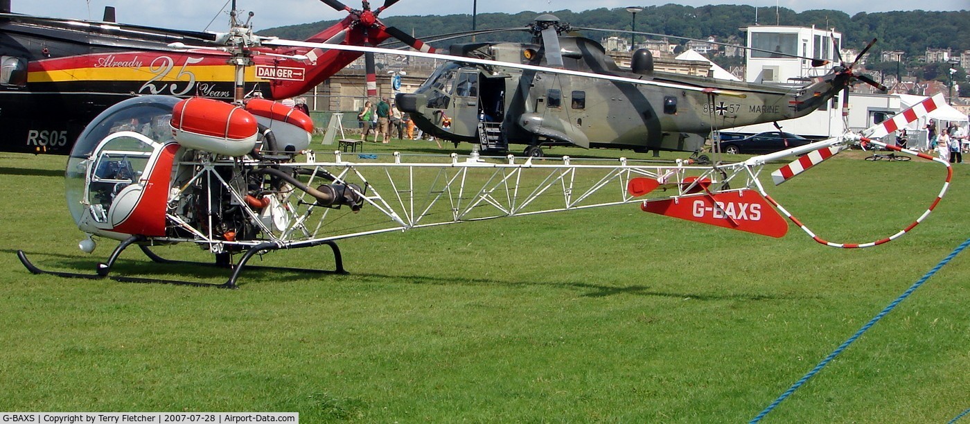 G-BAXS, 1969 Bell 47G-5 C/N 7908, at Helidays 2007 at Weston-Super-Mare , UK