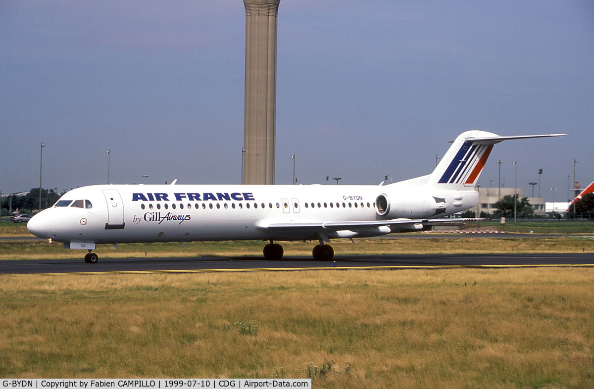 G-BYDN, 1991 Fokker 100 (F-28-0100) C/N 11329, Gill Airways Air France