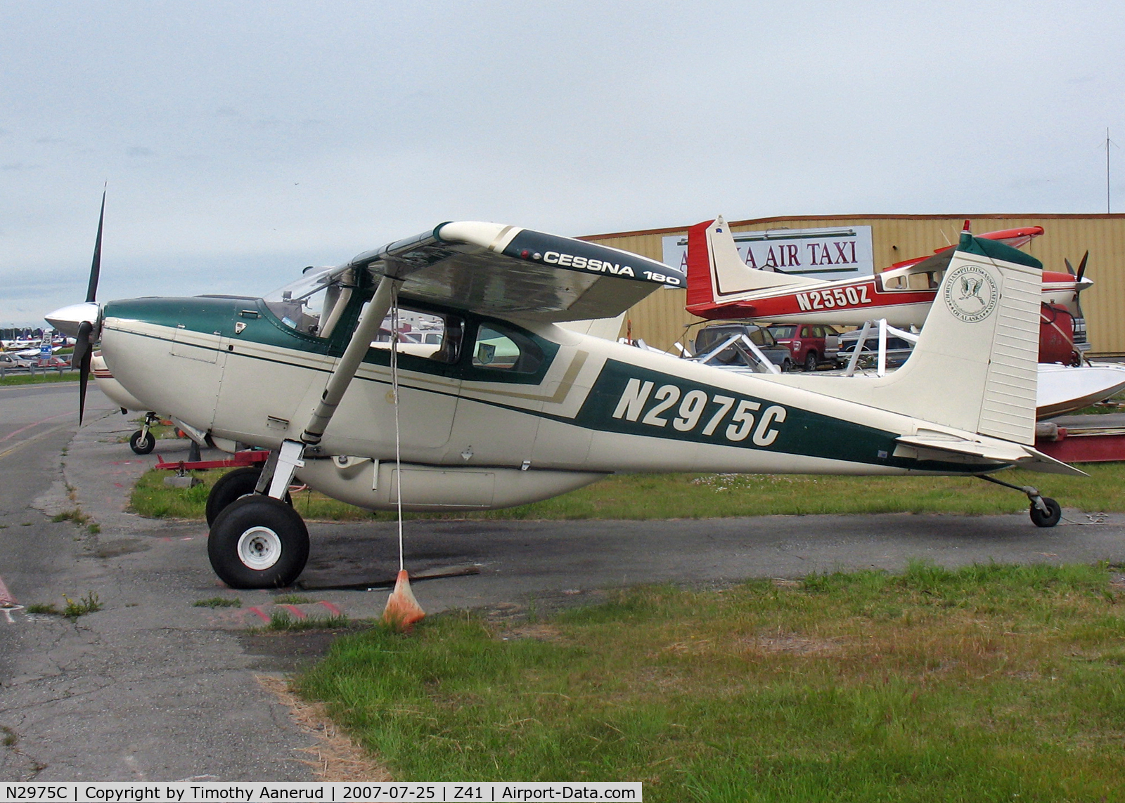 N2975C, 1954 Cessna 180 C/N 30875, Tied down by Lake Hood