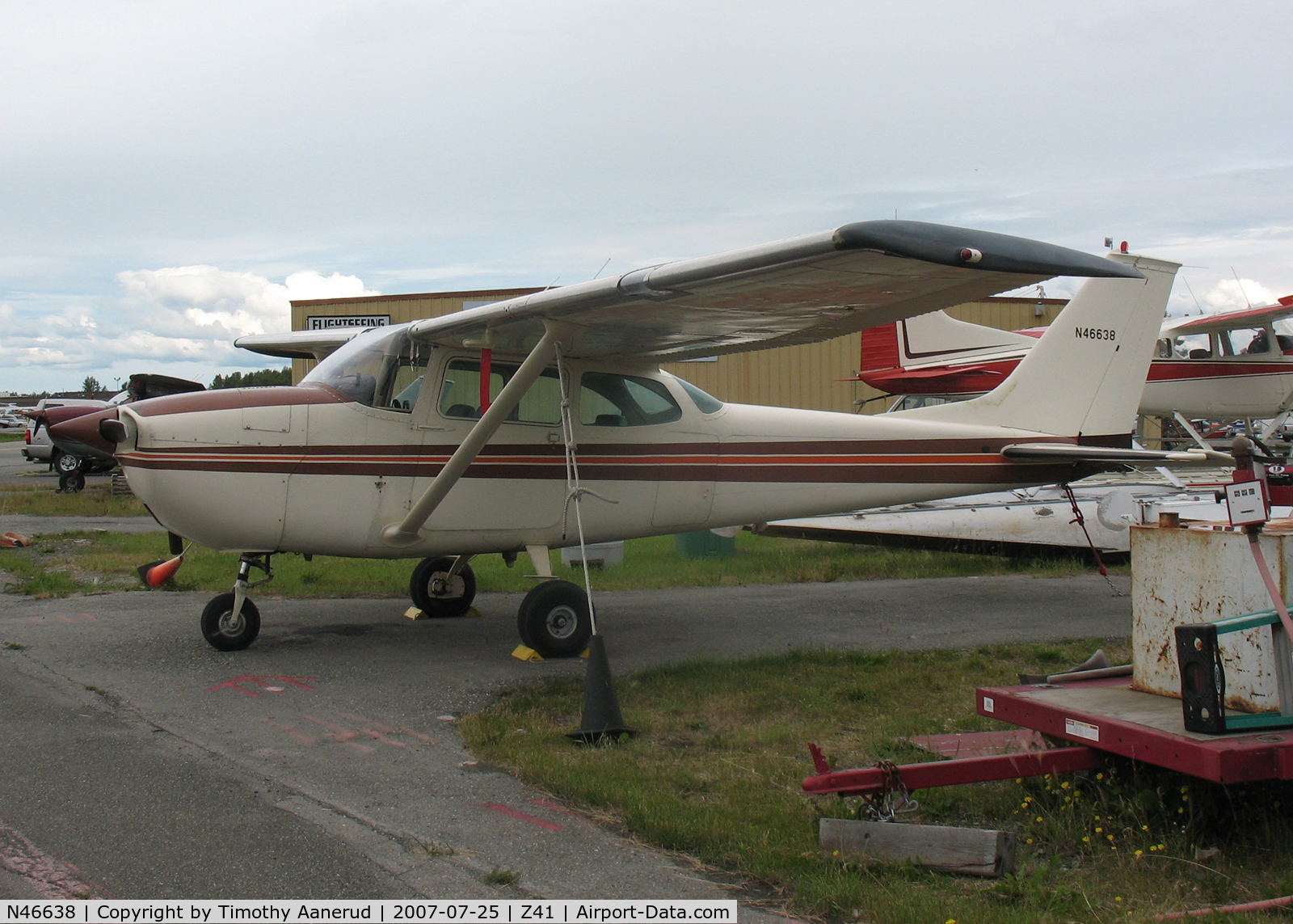 N46638, 1968 Cessna 172K Skyhawk C/N 17257401, Tied down by Lake Hood