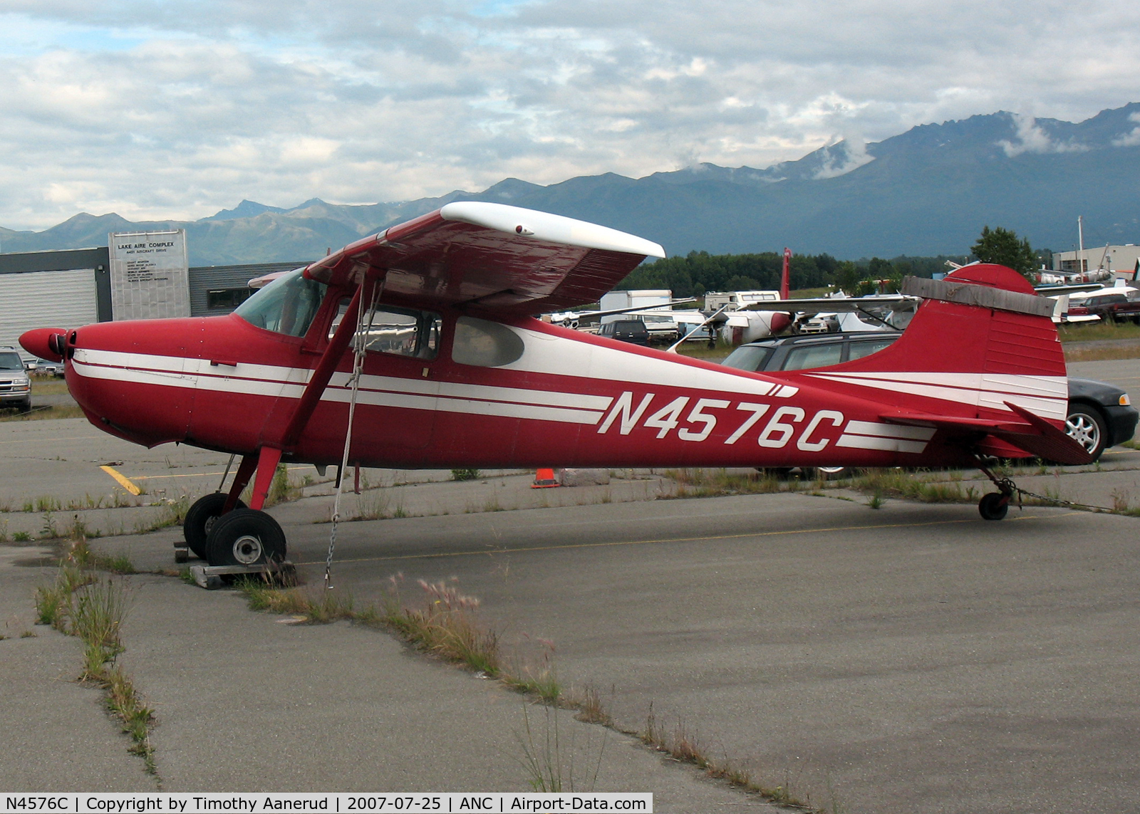 N4576C, 1953 Cessna 170B C/N 25520, General Aviation Parking area at Anchorage International