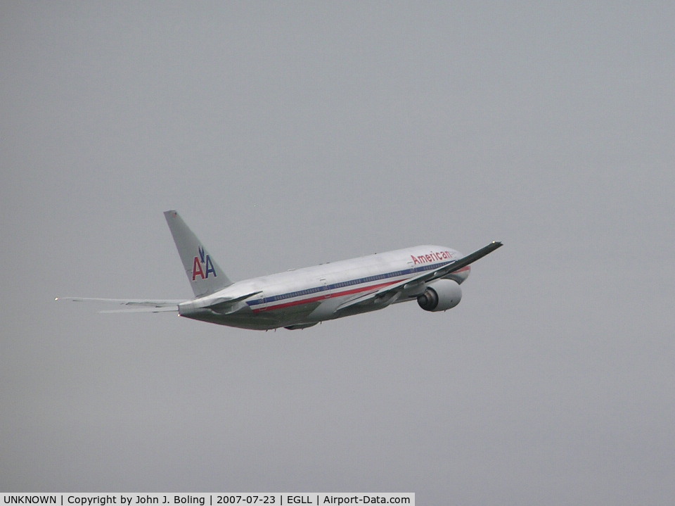 UNKNOWN, , AA B-777 departing runway 9R at LHR