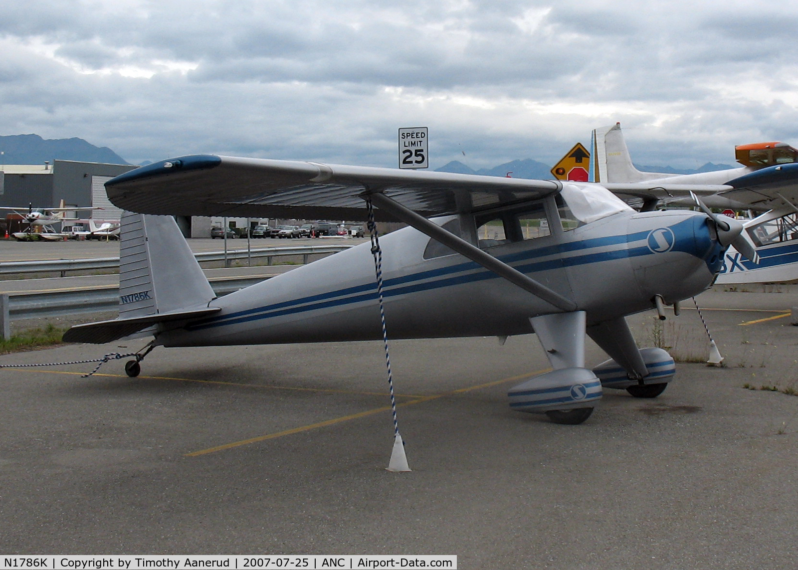 N1786K, 1946 Luscombe 8E Silvaire C/N 4513, General Aviation Parking area at Anchorage International