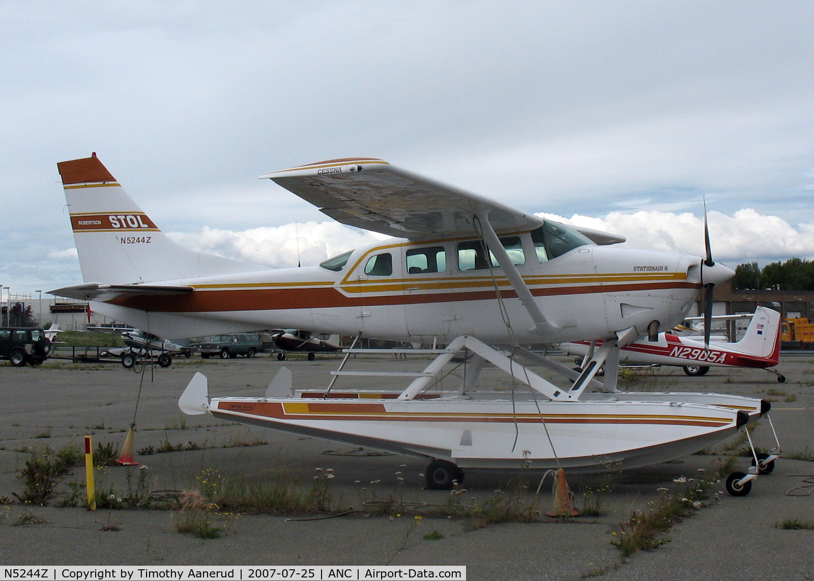 N5244Z, 1981 Cessna TU206G Turbo Stationair C/N U20606085, General Aviation Parking area at Anchorage International