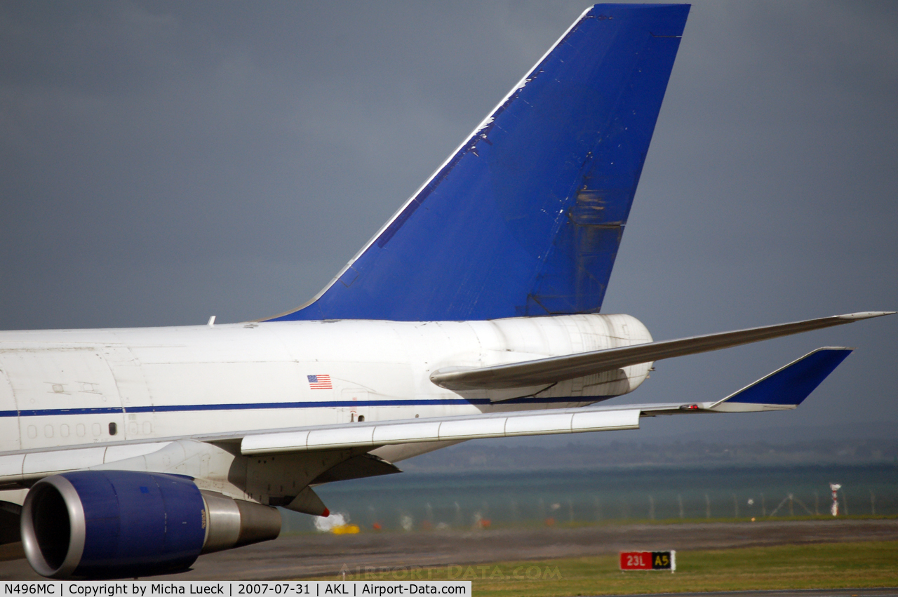N496MC, 1999 Boeing 747-47UF C/N 29257, Looks like the rudder is falling off any moment!