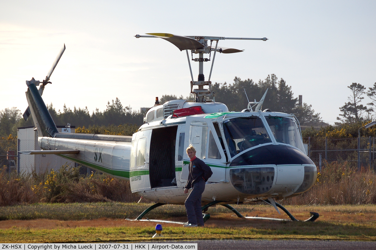 ZK-HSX, Bell UH-1H Iroquois C/N 10320, Just arrived in Hokitika