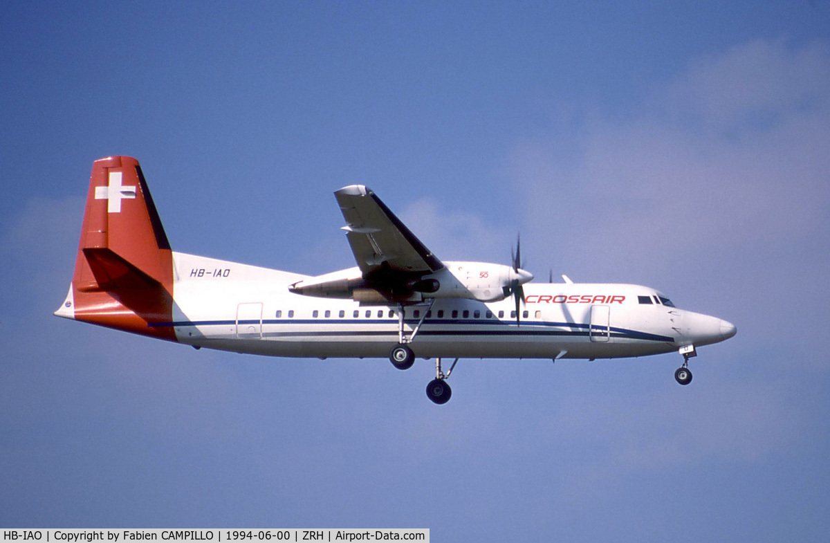 HB-IAO, 1990 Fokker 50 C/N 20192, Crossair