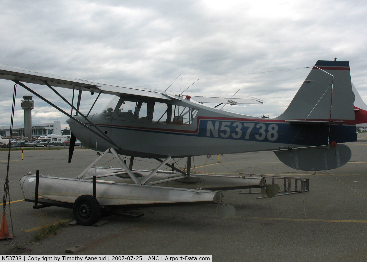 N53738, 1975 Bellanca 7GCBC C/N 863-75, General Aviation Parking area at Anchorage International