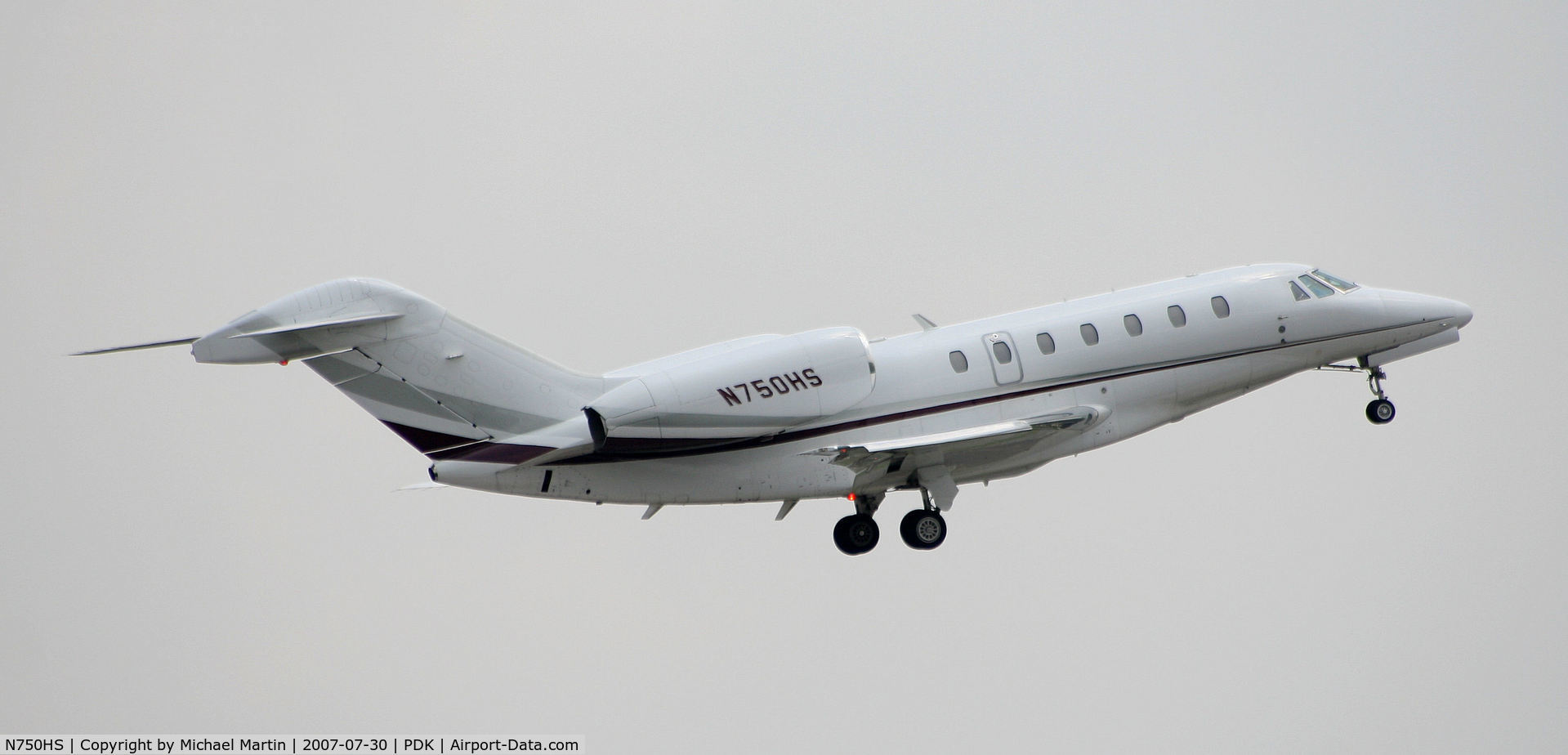 N750HS, 2000 Cessna 750 Citation X C/N 750-0103, Departing PDK for parts unknown!
