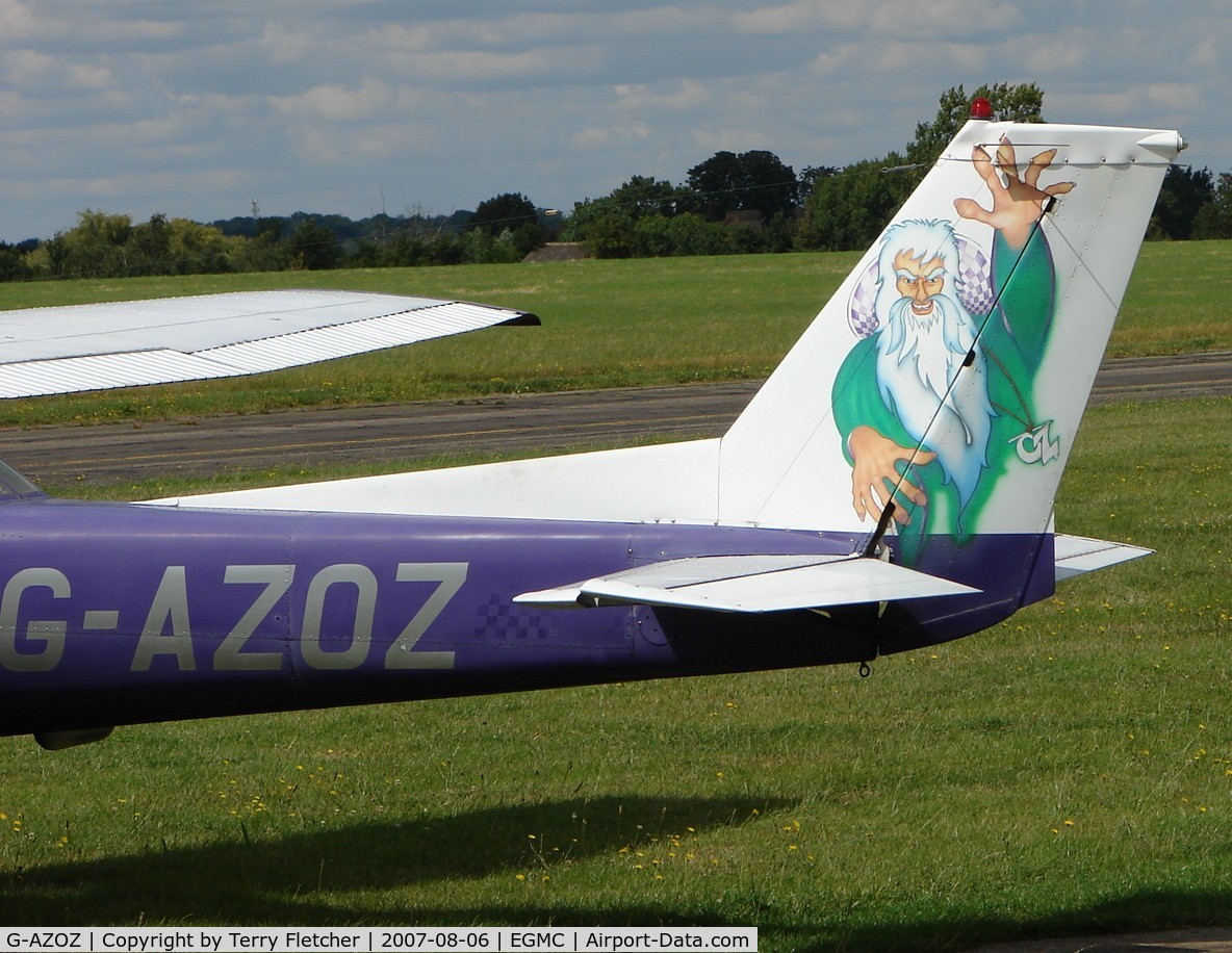 G-AZOZ, 1972 Reims FRA150L Aerobat C/N 0136, Cessna FRA150L - amusing tail livery