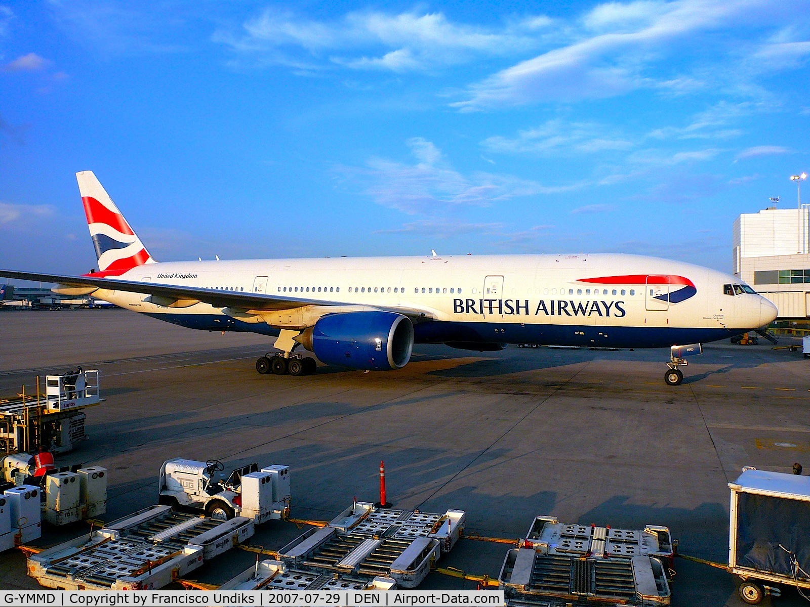 G-YMMD, 2000 Boeing 777-236 C/N 30305, British Airways 777 in from LHR.