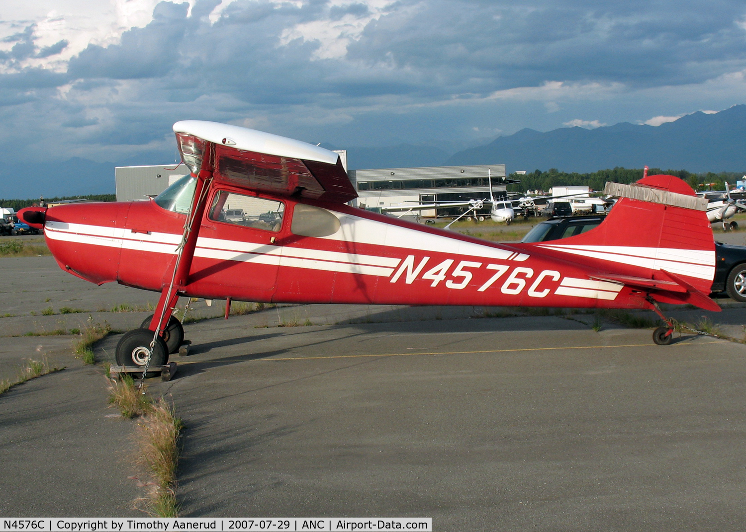 N4576C, 1953 Cessna 170B C/N 25520, General Aviation Parking area at Anchorage International