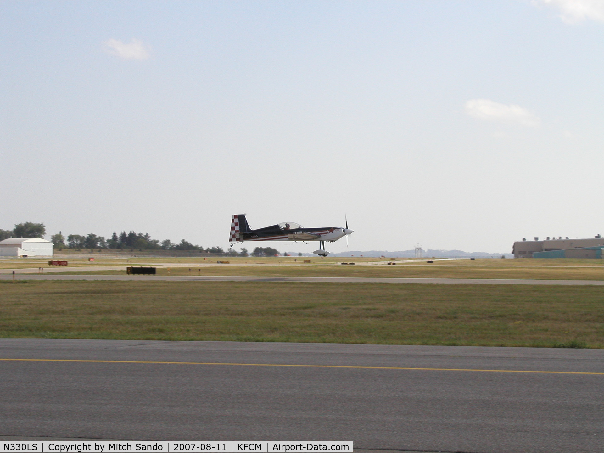N330LS, 2000 Panzl S-330P C/N 001, Taking off Runway 28R.