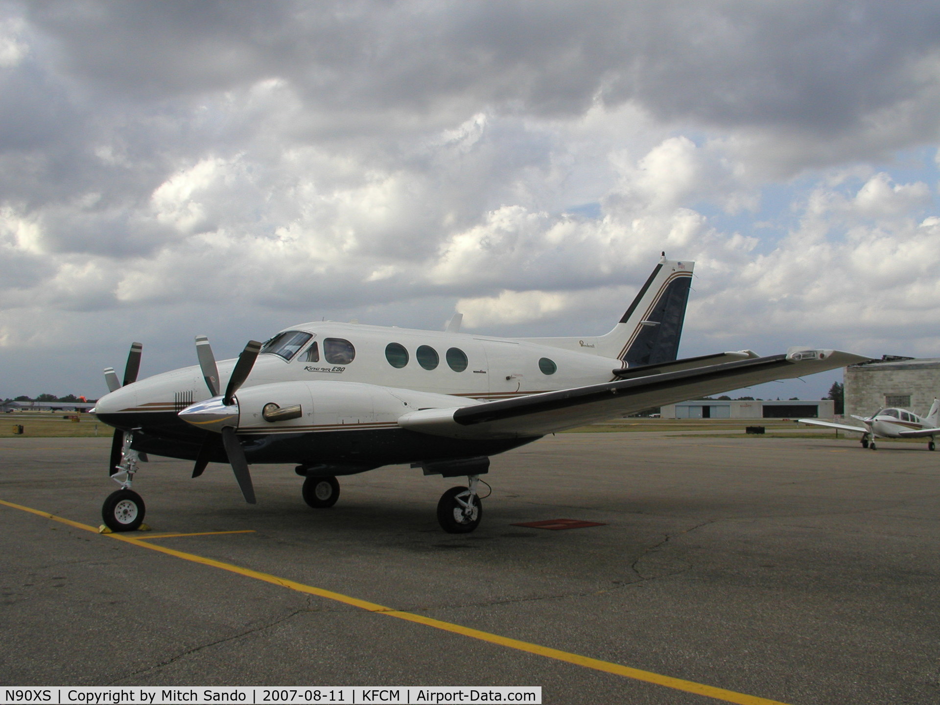 N90XS, 1980 Beech E-90 King Air C/N LW-342, Parked on the ramp at Executive Aviation.