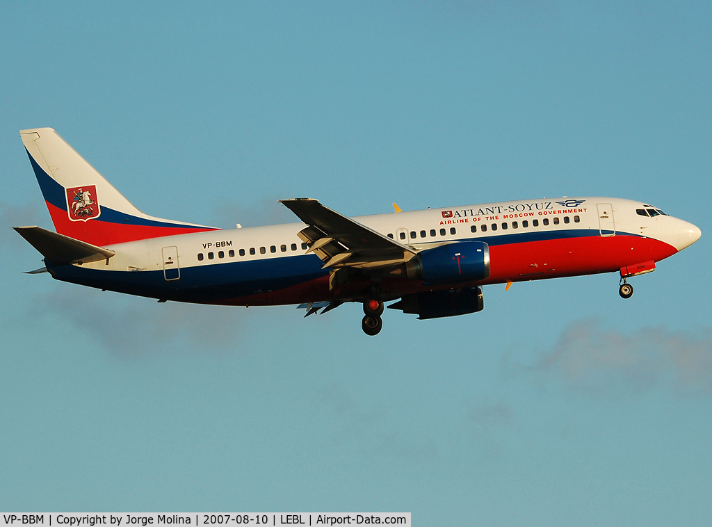 VP-BBM, 1986 Boeing 737-347 C/N 23442, Clear to land RWY 25R in the sunset.