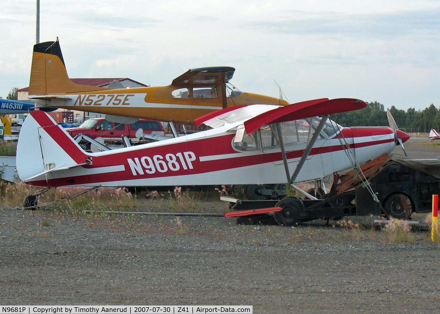 N9681P, 1974 Piper PA-18-150 Super Cub C/N 18-7509018, Tied down by Lake Hood