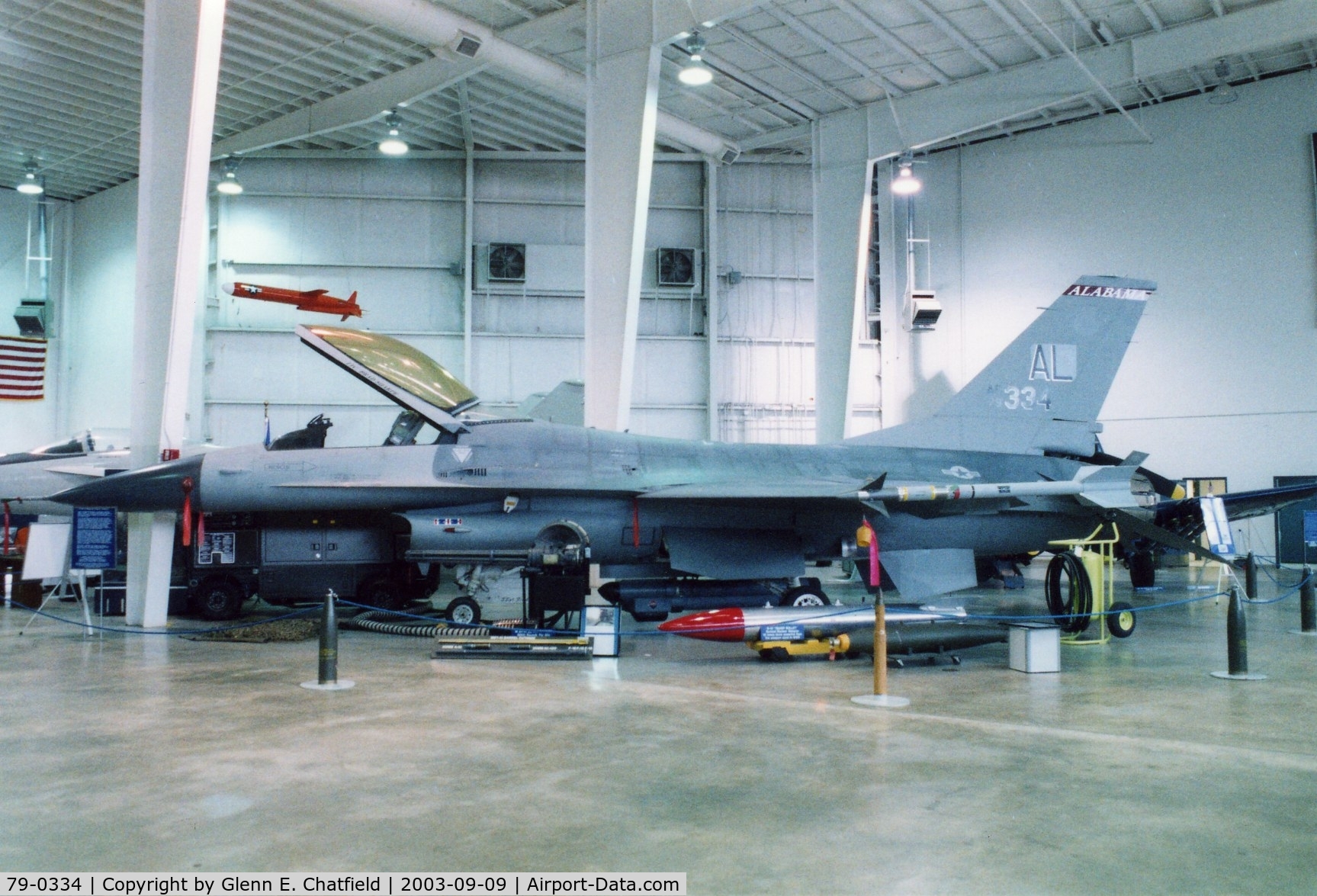 79-0334, 1979 General Dynamics F-16A Fighting Falcon C/N 61-119, F-16A at the Battleship Alabama Memorial