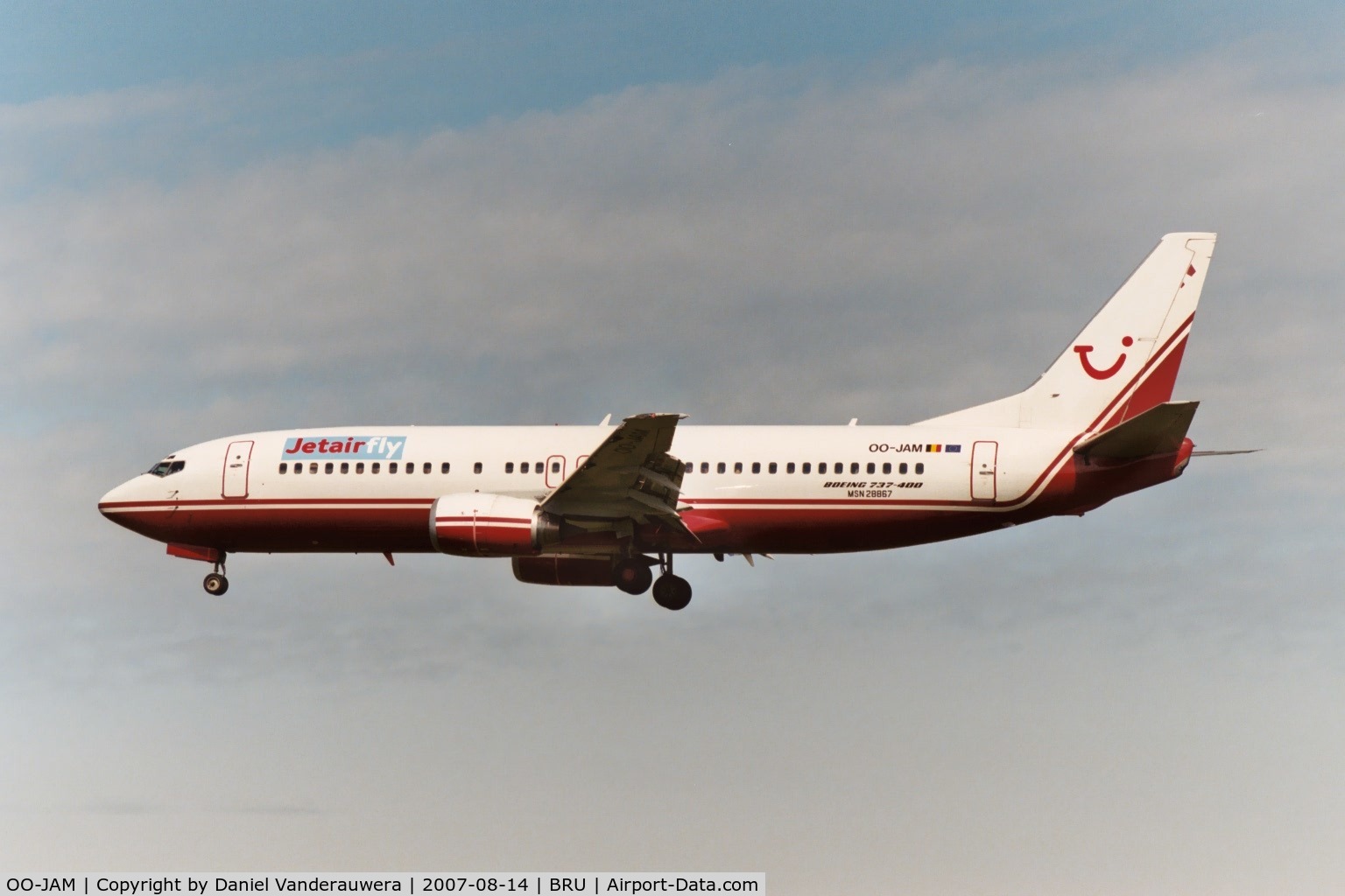 OO-JAM, 1997 Boeing 737-46J C/N 28867, arrival of flight JAF2204 to rwy 25L