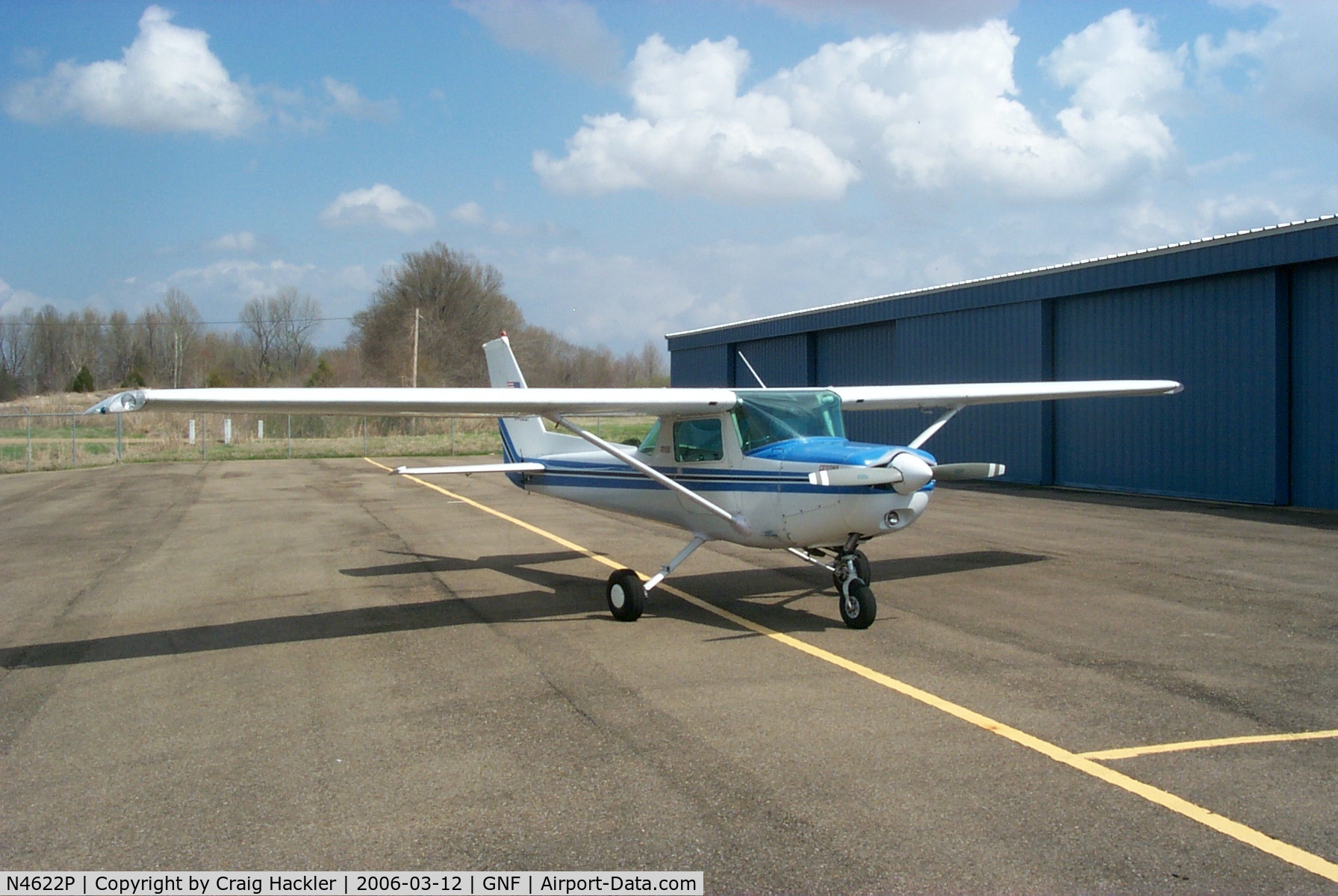 N4622P, 1980 Cessna 152 C/N 15284785, In front of the hangar at GNF