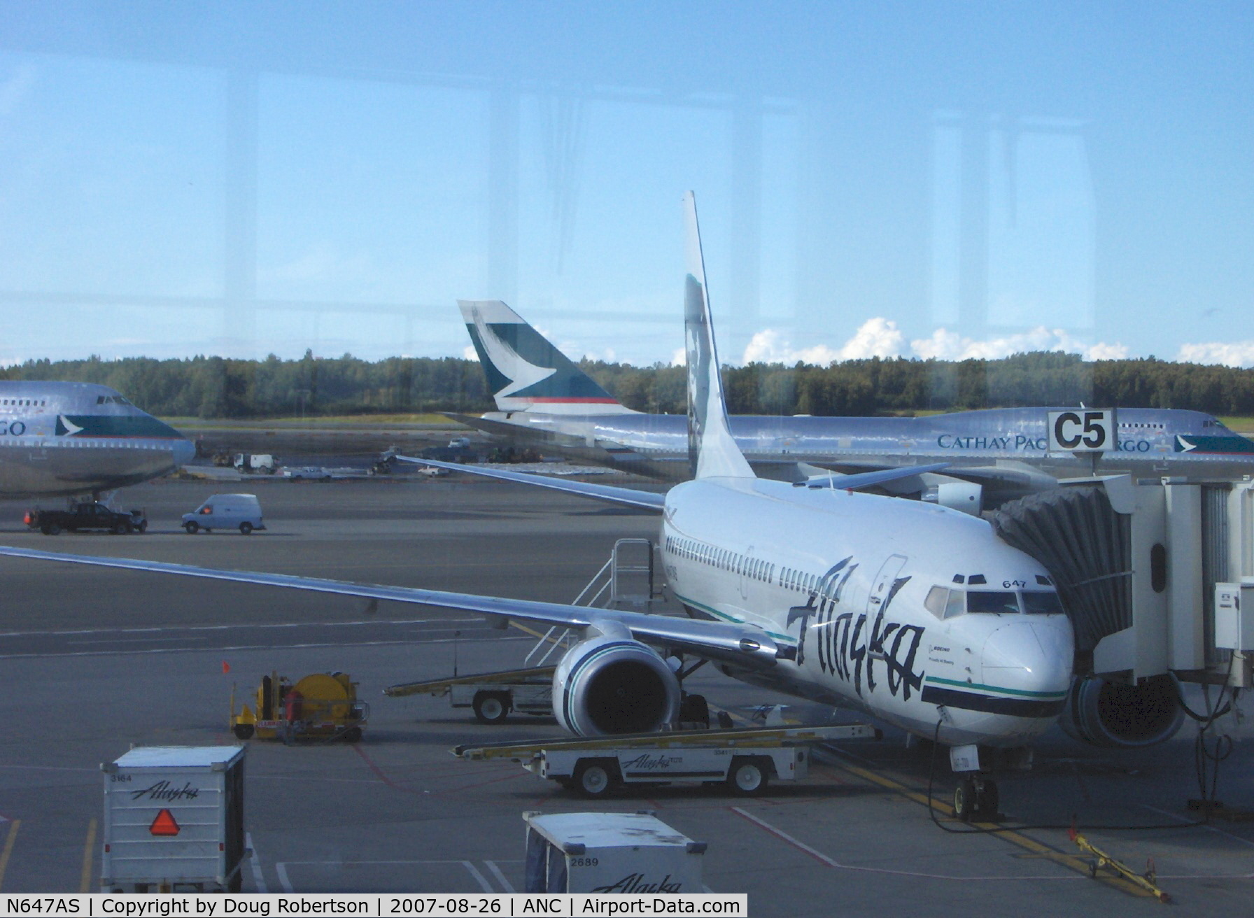 N647AS, 2003 Boeing 737-790 C/N 33012, 2003 Boeing 737-790 of Alaska Airlines, two CFM56-7B20 20,600 lb st turbofans. Flight 185 departing to Fairbanks Int'l FAI