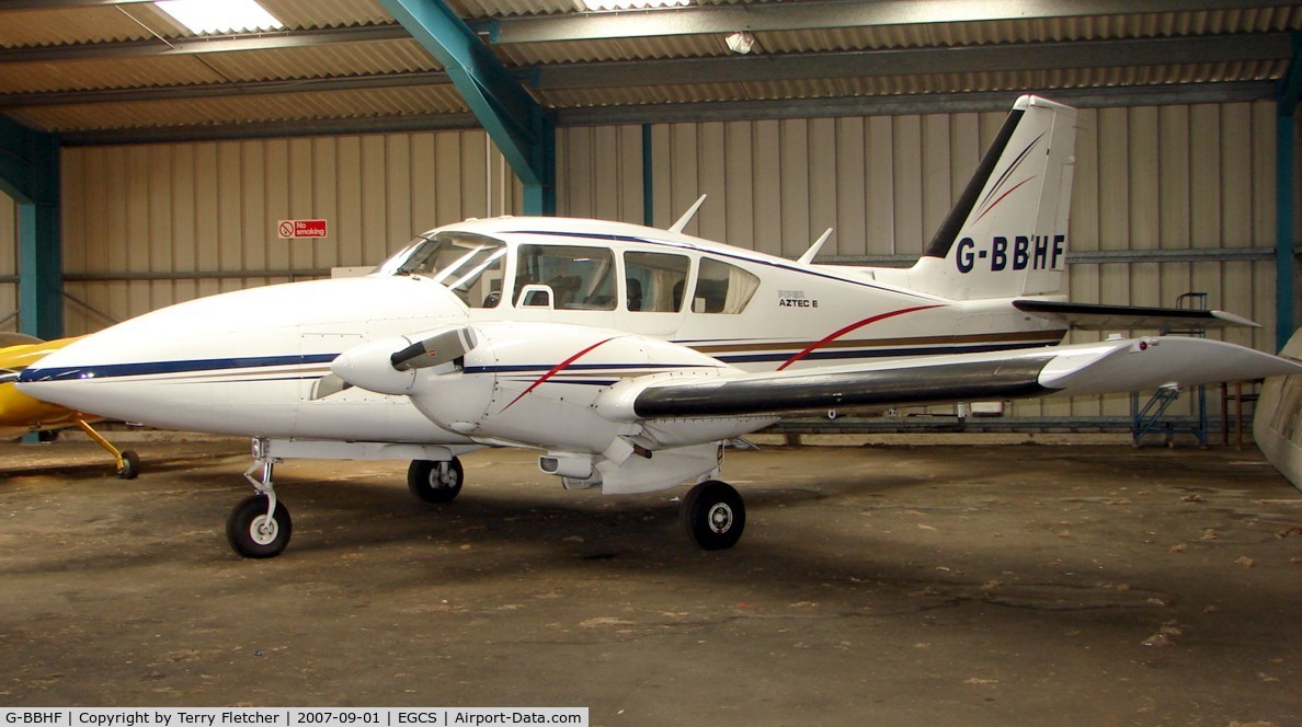 G-BBHF, 1973 Piper PA-23-250 Aztec E C/N 27-7305166, Pa-23-250