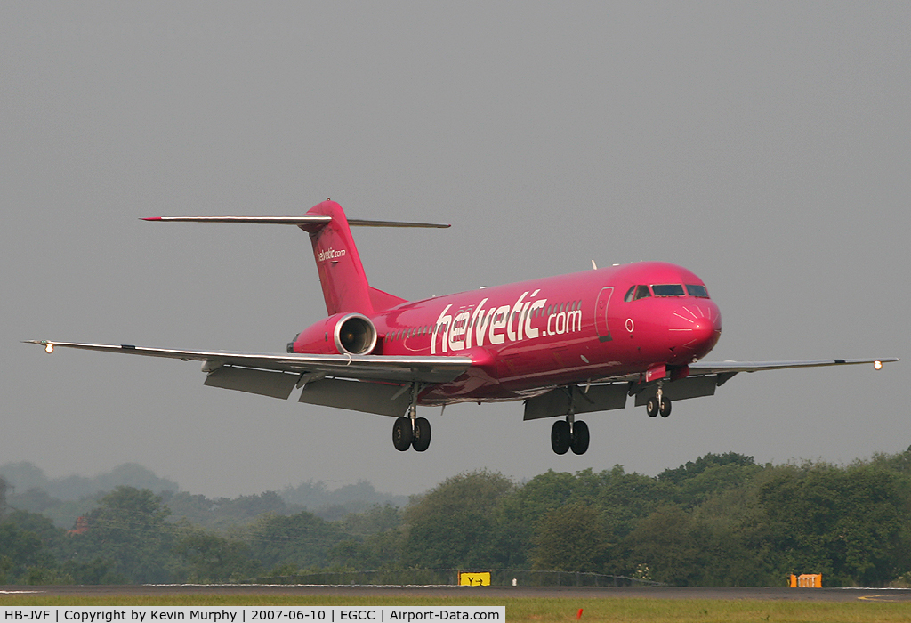 HB-JVF, 1993 Fokker 100 (F-28-0100) C/N 11466, The pink and slender thing