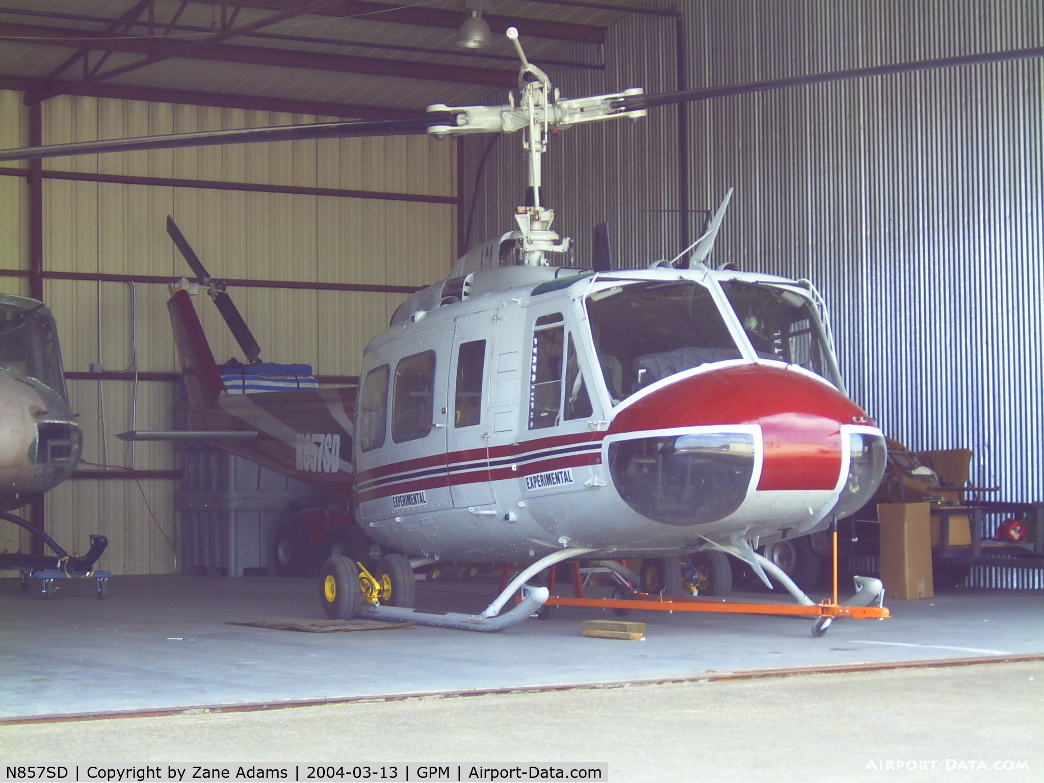 N857SD, 1963 Bell UH-1H C/N 63-08857, In hanger at Grand Prairie