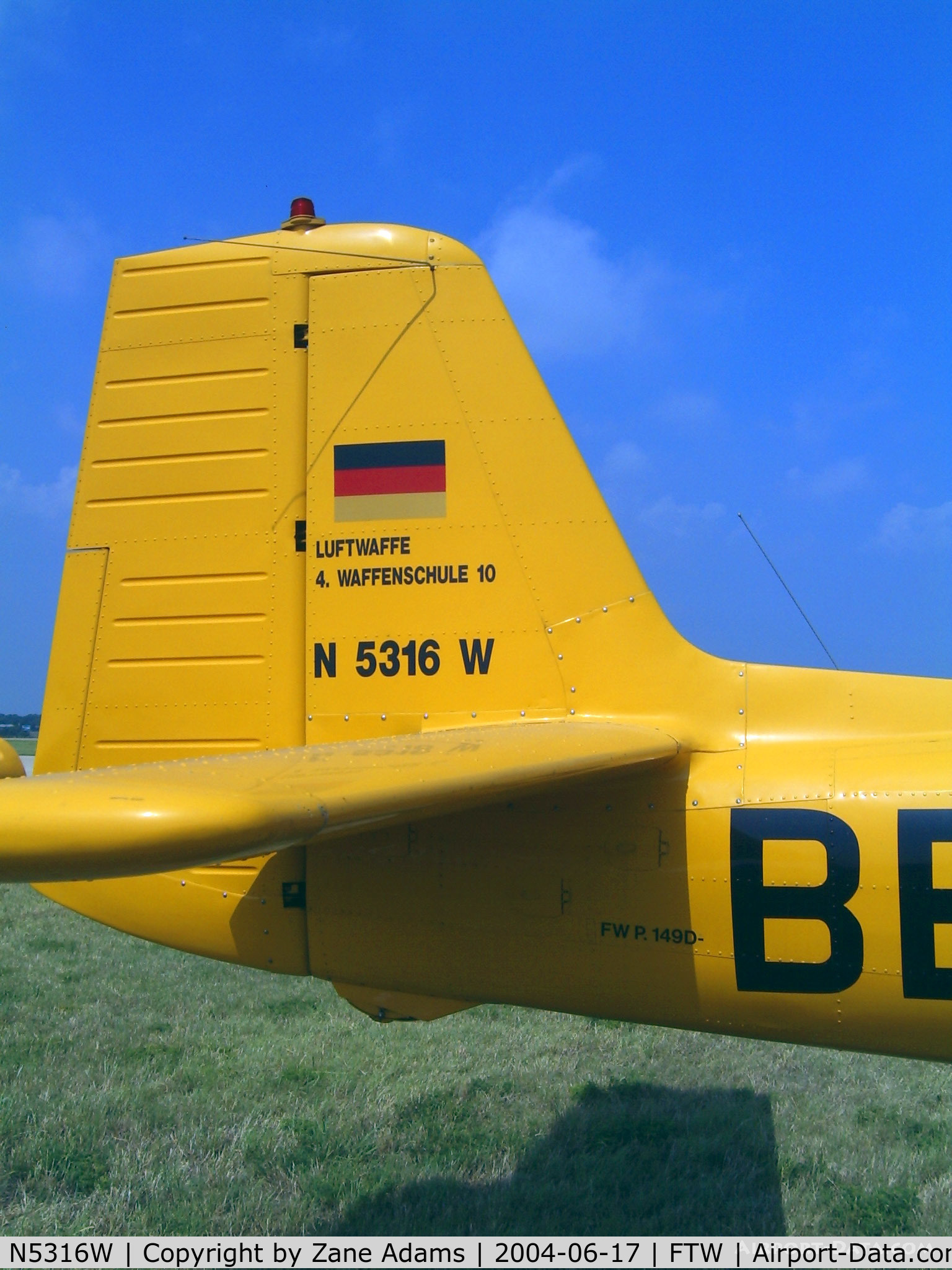 N5316W, 1958 Focke-Wulf FWP-149D C/N 314, FW Tail at Cowtown Warbird Round-up