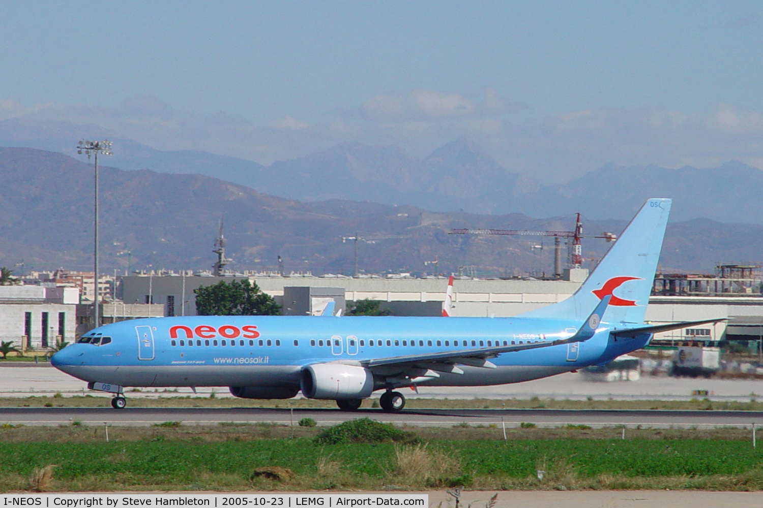 I-NEOS, 2002 Boeing 737-86N C/N 32733, Taxiing out for take off at Malaga Pablo Picasso Airport