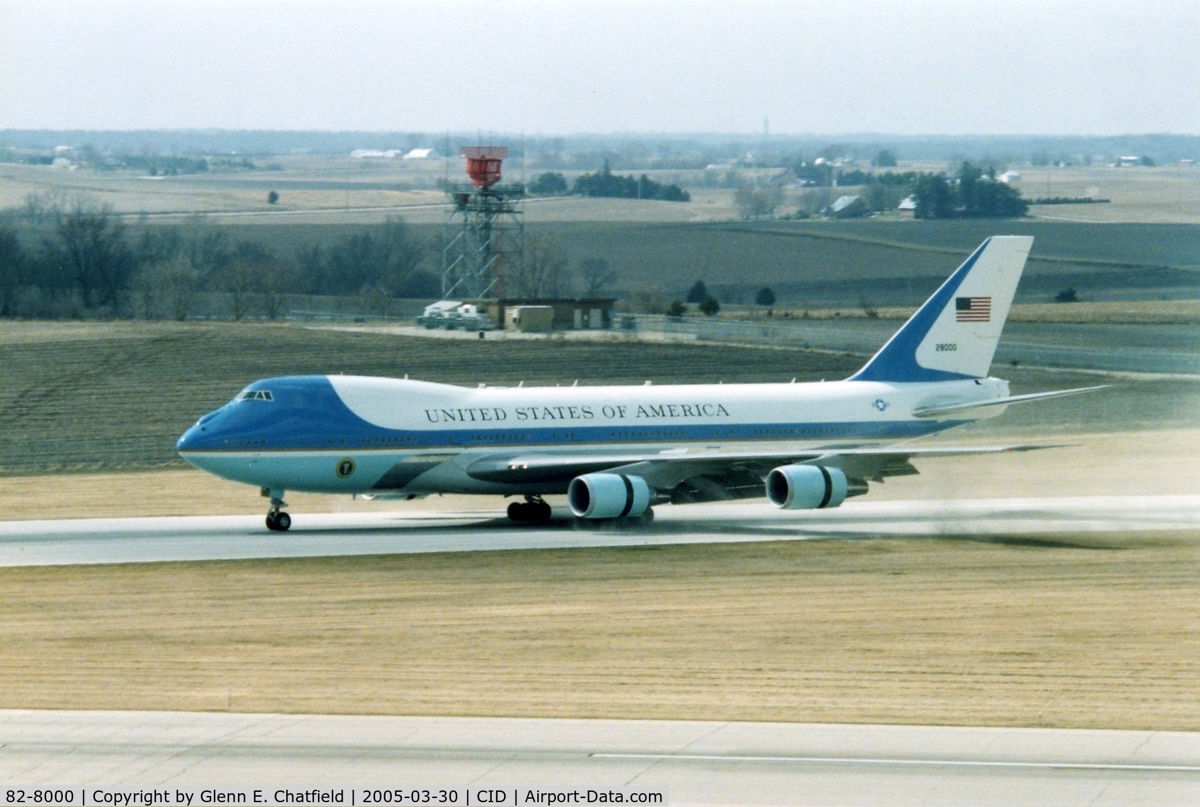 82-8000, 1987 Boeing VC-25A (747-2G4B) C/N 23824, VC-25A, Air Force One, arriving on Runway 9