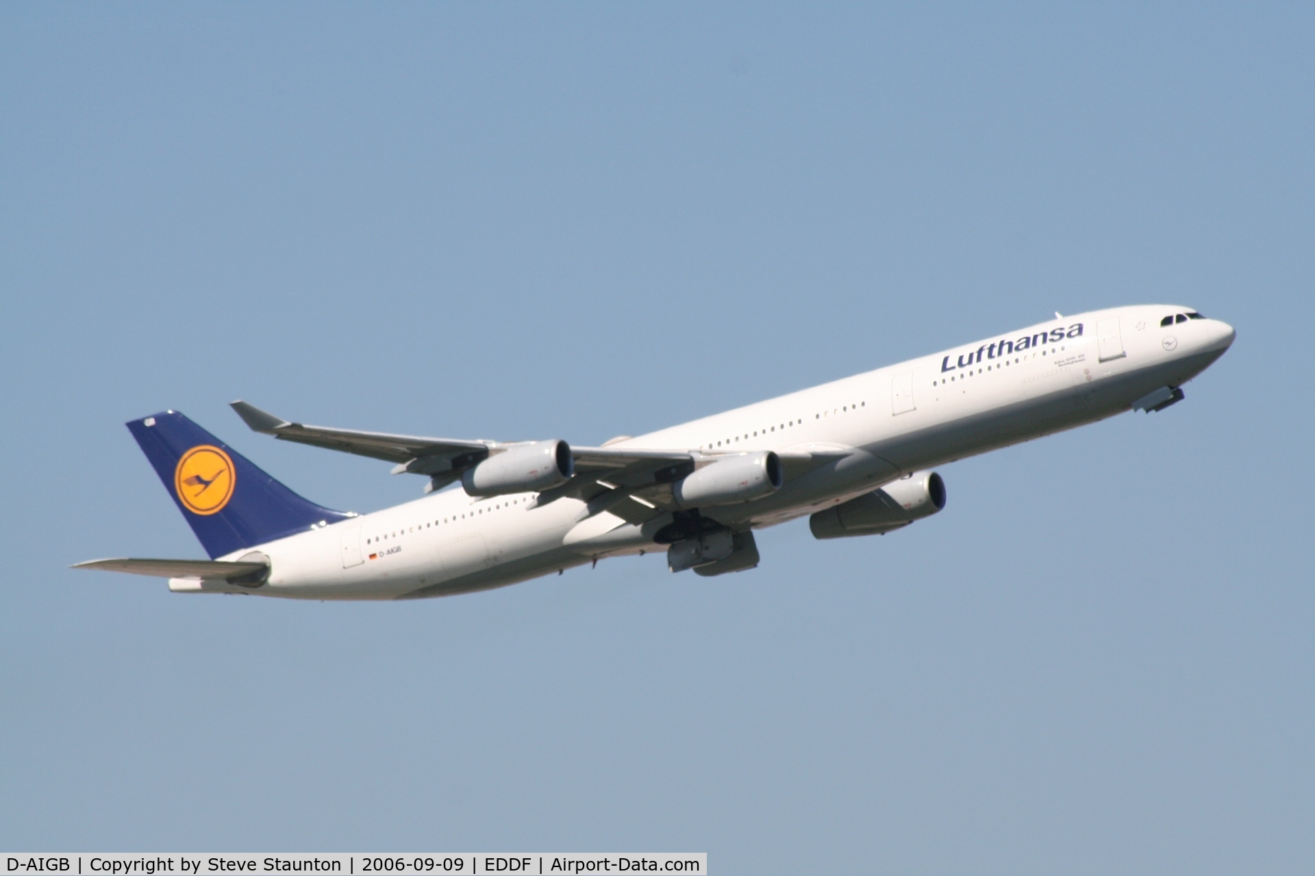 D-AIGB, 1993 Airbus A340-311 C/N 024, Taken at Frankfurt September 2006