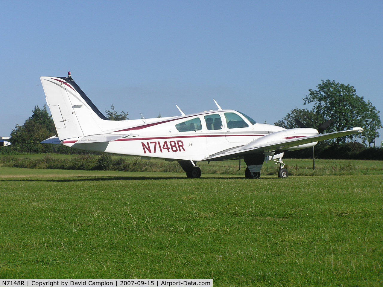 N7148R, 1977 Beech 95-B55 (T42A) Baron C/N TC-2028, Taken @ Popham on 15 September 2007 - PM