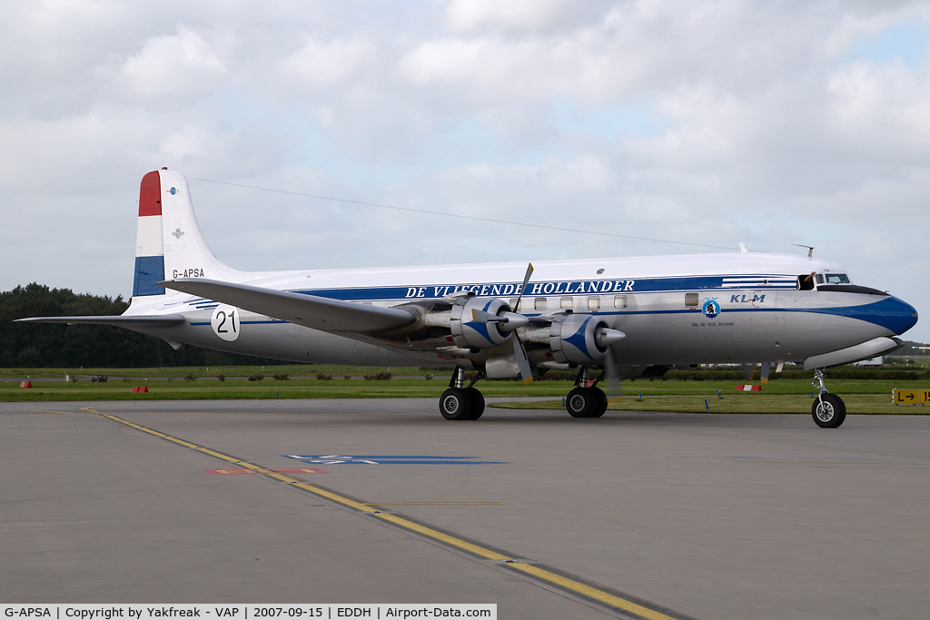 G-APSA, 1958 Douglas DC-6A C/N 45497, Air Atlantic DC6 in KLM colors
