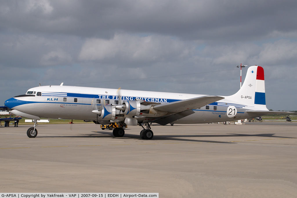 G-APSA, 1958 Douglas DC-6A C/N 45497, Air Atlantic DC6 in KLM colors