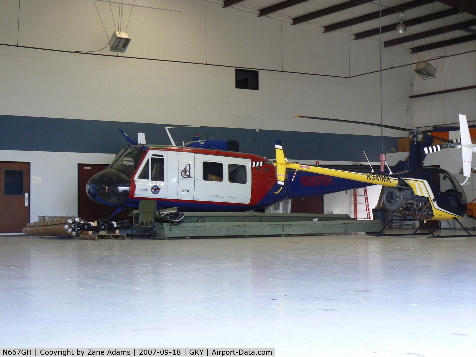 N667GH, 1969 Bell UH-1H C/N 69-15092, In hanger at Arlington, TX
