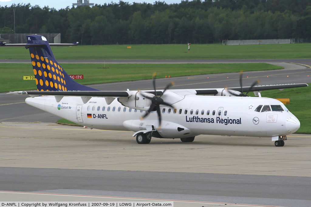 D-ANFL, 2001 ATR 72-212A C/N 668, just arrived from Munich