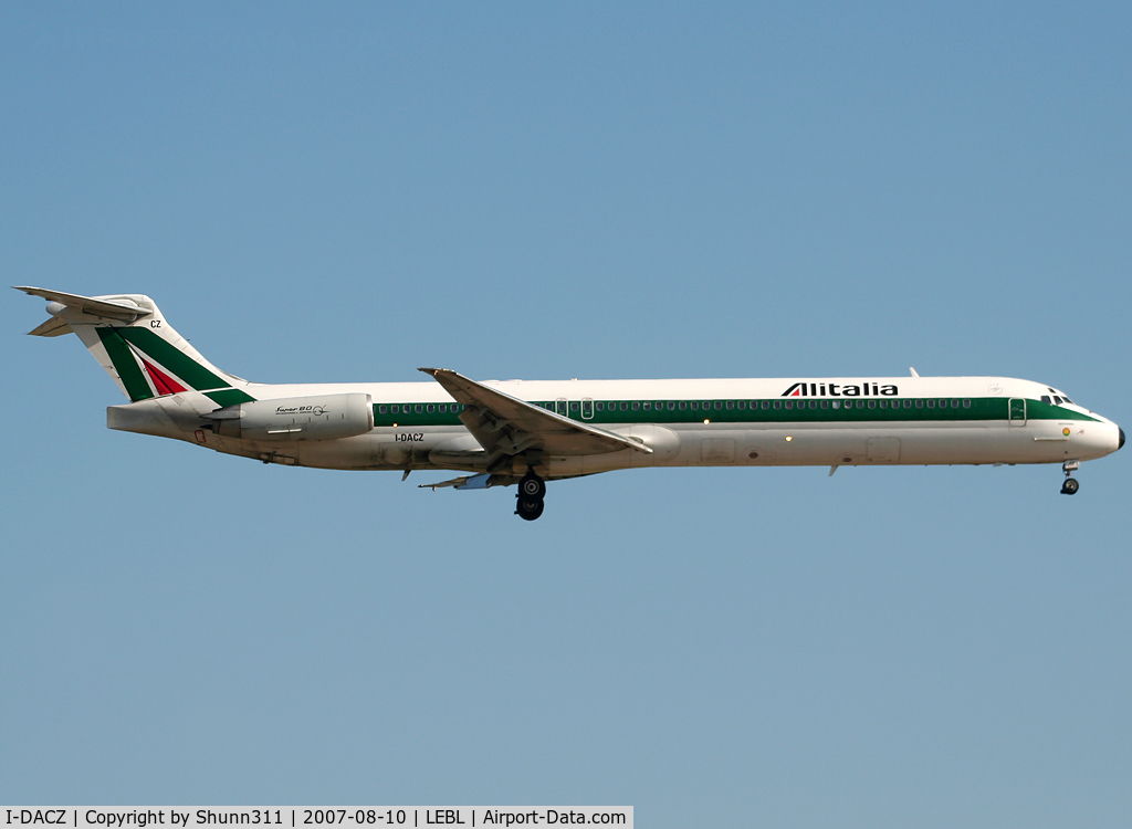 I-DACZ, 1991 McDonnell Douglas MD-82 (DC-9-82) C/N 53058/1927, Landing rwy 25L