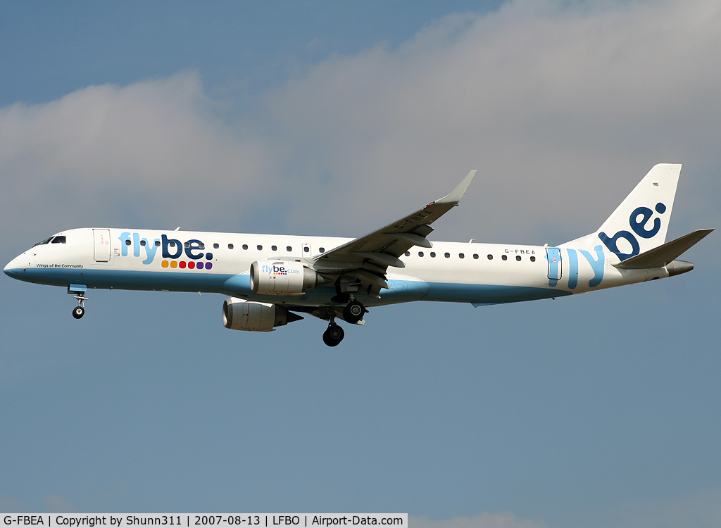 G-FBEA, 2006 Embraer 195LR (ERJ-190-200LR) C/N 19000029, Landing rwy 32L