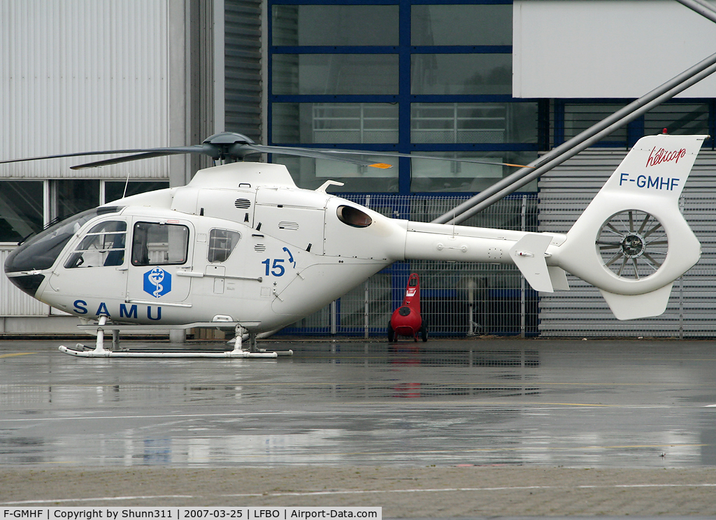 F-GMHF, Eurocopter EC-135T-1 C/N 0056, Parked at the general aviation apron