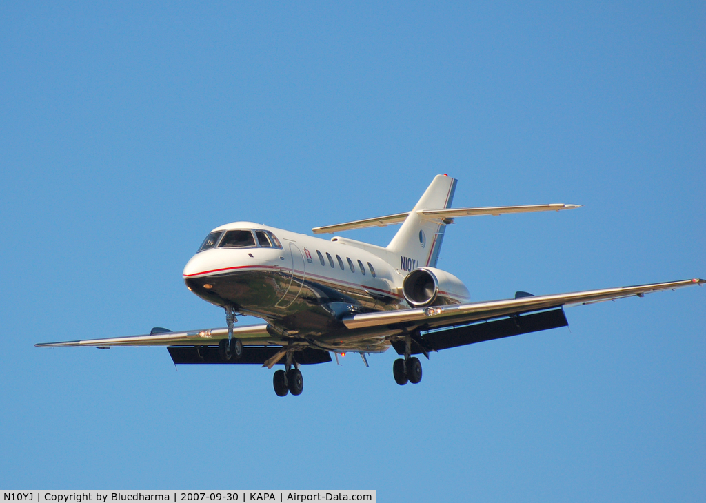 N10YJ, 1987 British Aerospace BAe.125 Series 800A C/N 258099, Approach to 17L