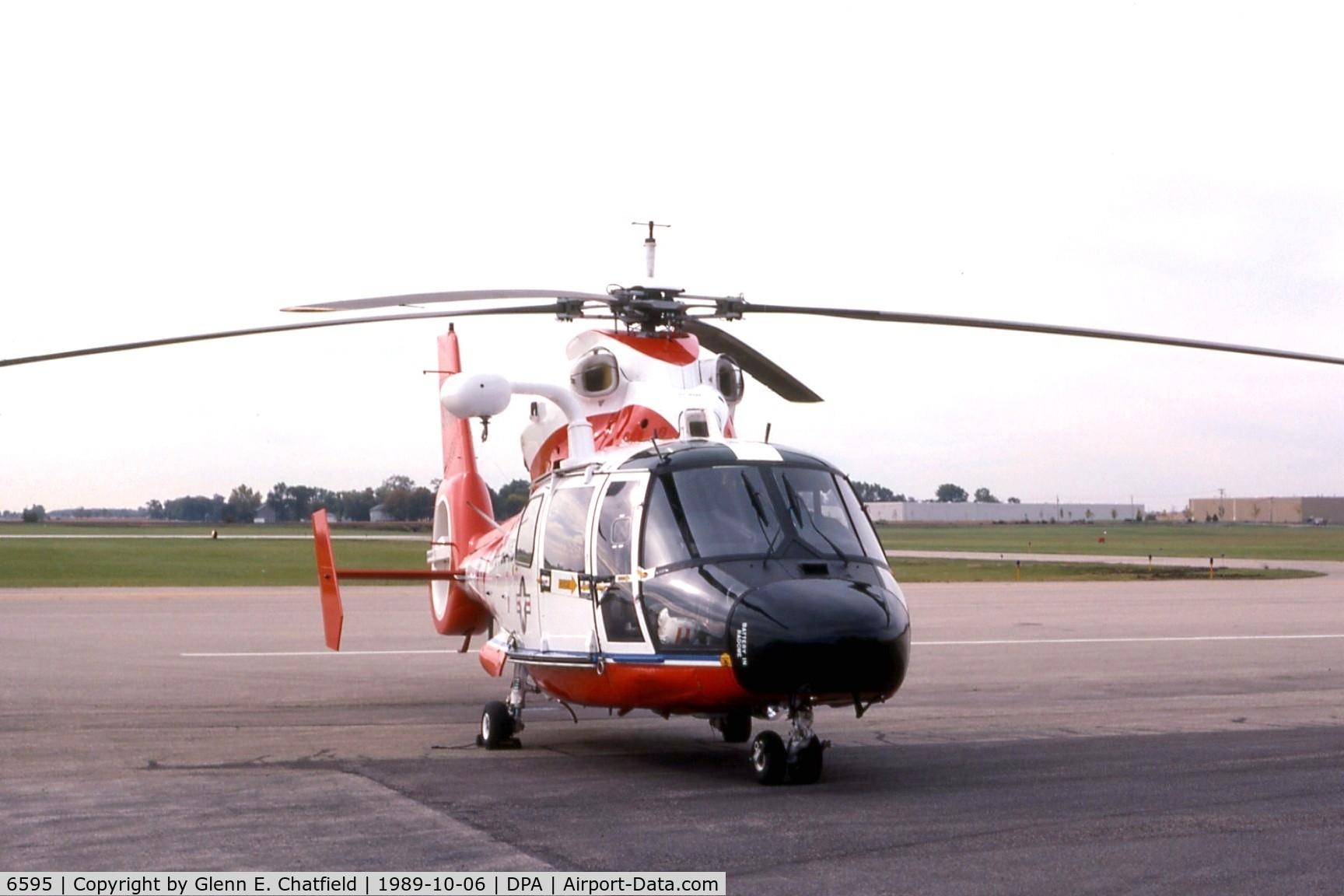 6595, 1989 Aerospatiale HH-65C Dolphin C/N 6297, HH-65A passing through.  Later upgraded to HH-65C