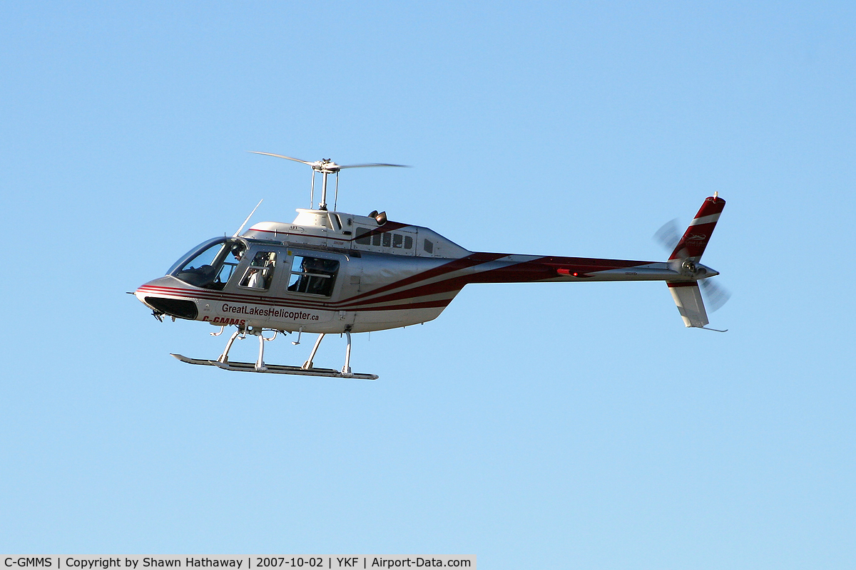 C-GMMS, Bell 206B JetRanger II C/N 715, Landing at Waterloo Airport